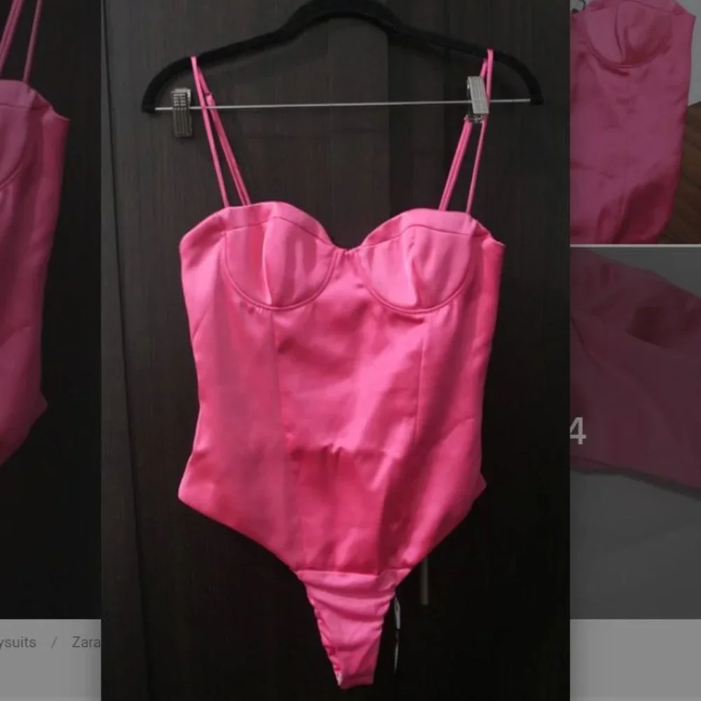 NWT Hot Pink Bodysuit from Zara, size S. - Picture 2 of 9